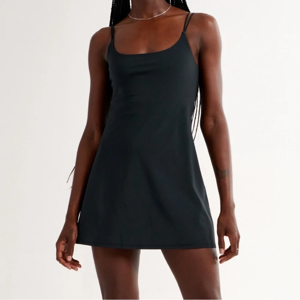 Abercrombie Traveler Exercise Mini Dress Onyx Black Small S - Picture 2 of 5
